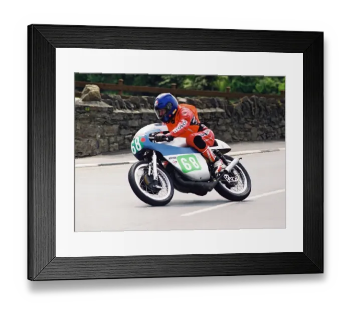 Framed Print : Bill Wark (Suzuki) 1994 Pre-TT Classic