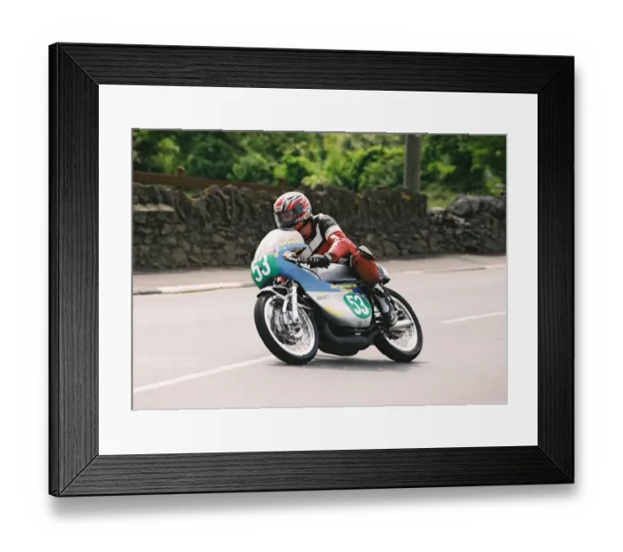 Framed Print : Barry Wood (Suzuki) 1994 Pre-TT Classic