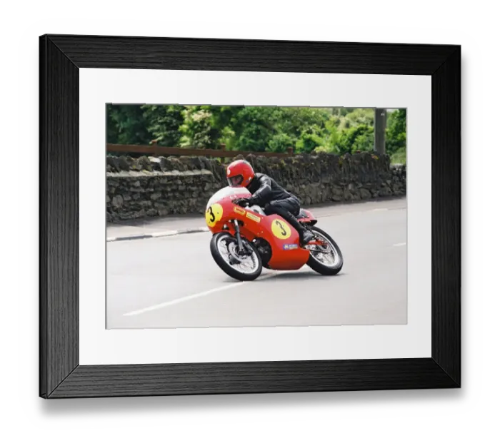 Framed Print : Bill Swallow (Aermacchi) 2004 Pre TT Classic Framed Print : Bill Swallow (Aermacchi) 2004 Pre TT Classic