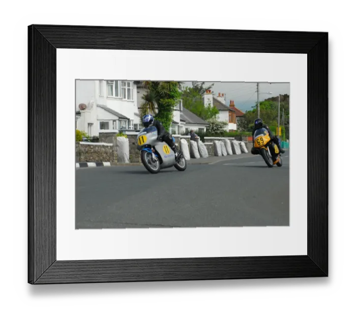Framed Print : Steven Elliott (Rutter Honda) leads Ken Davis (Gawthorpe Honda) 2014 Pre TT Classic Framed Print : Steven Elliott (Rutter Honda) leads Ken Davis (Gawthorpe Honda) 2014 Pre TT Classic