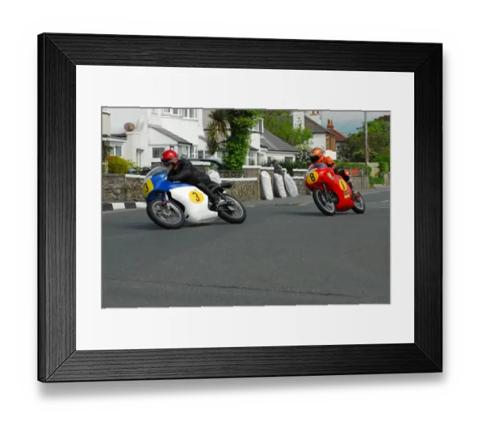 Framed Print : Bill Swallow (Craven Manx Norton) leads Roy Richardson (Aermacchi) 2014 Pre TT Classic Framed Print : Bill Swallow (Craven Manx Norton) leads Roy Richardson (Aermacchi) 2014 Pre TT Classic