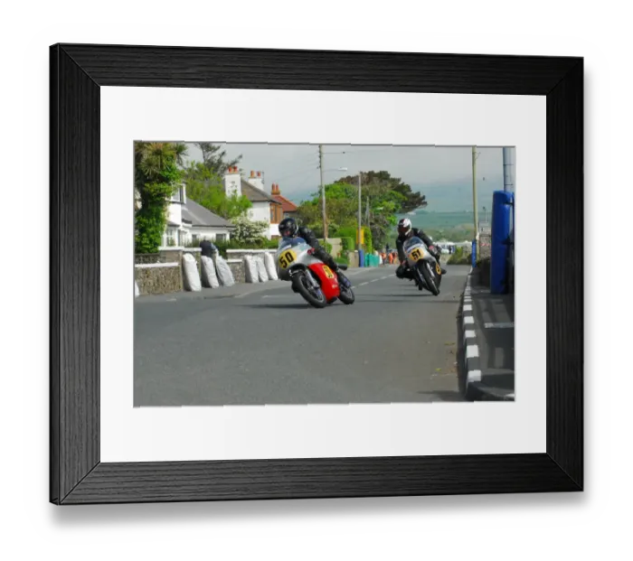 Framed Print : John A Jones (Matchless G50) leads Keith Shannon (Seeley) 2014 Pre TT Classic Framed Print : John A Jones (Matchless G50) leads Keith Shannon (Seeley) 2014 Pre TT Classic