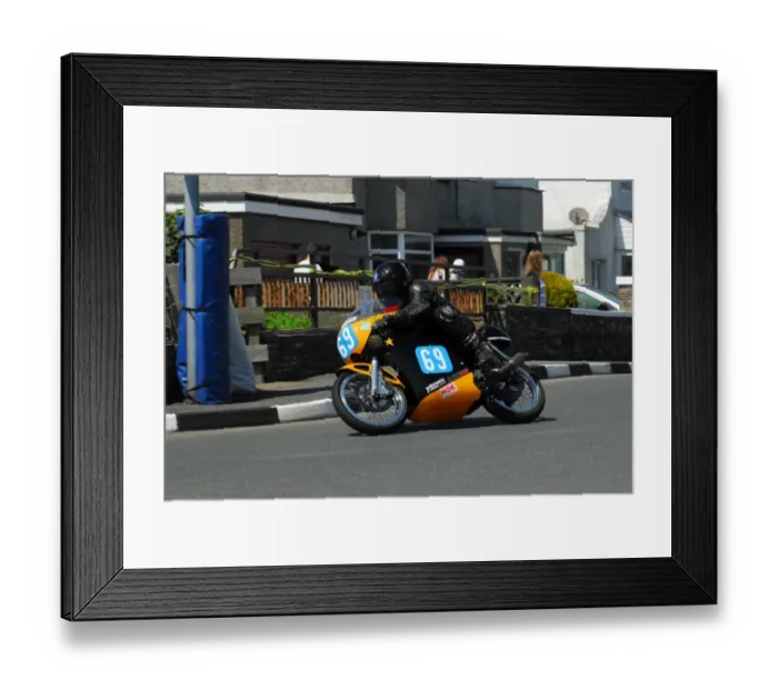 Framed Print : Ken Davis (Gawthorpe Honda) 2014 Pre TT Classic