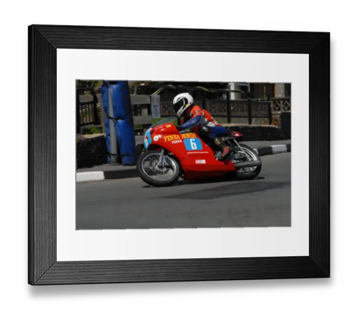Framed Print : Paul Coward (Fenna Honda) 2009 Pre TT Classic