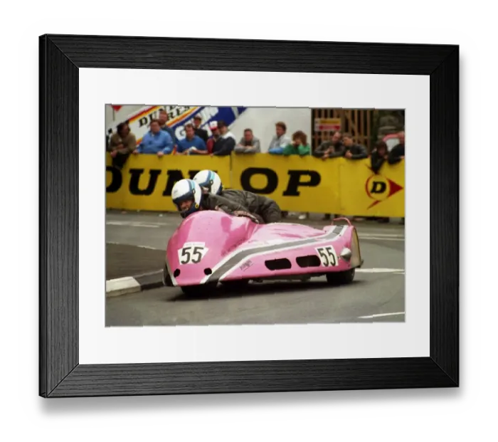 Framed Print : Ward Scarth & Lindsay Scarth (Yamaha) 1988 Sidecar TT