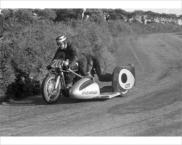 Len Taylor & Peter Glover (Norton Watsonian) 1954 Sidecar TT