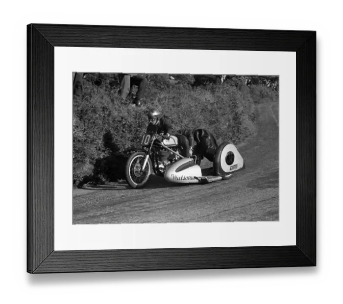 Framed Print : Hans Haldeman (Norton Watsonian) 1954 Sidecar TT Framed Print : Hans Haldeman (Norton Watsonian) 1954 Sidecar TT