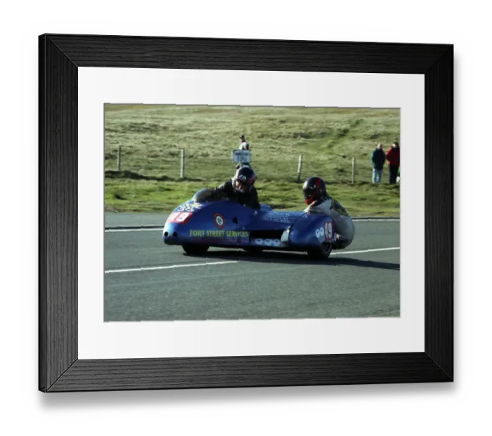 Framed Print : Keith Griffin & Peter Cain (Kawasaki) 1994 Sidecar TT