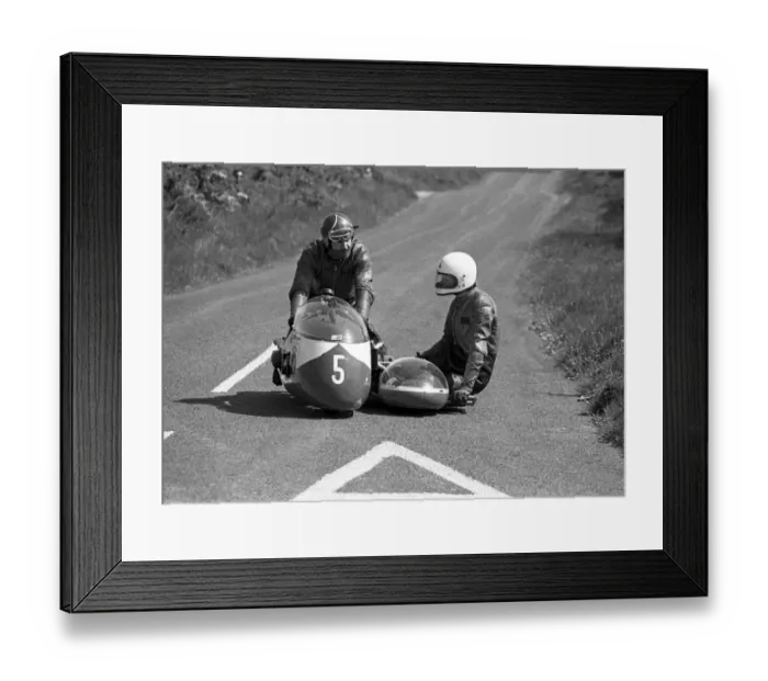Framed Print : Mick Wortley & John Dovey (BMW) 1975 Jurby Road Framed Print : Mick Wortley & John Dovey (BMW) 1975 Jurby Road
