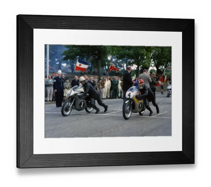Framed Print : Rex Avery (EMC) and Luigi Taveri (Honda) 1965 Ultra Lightweight TT Framed Print : Rex Avery (EMC) and Luigi Taveri (Honda) 1965 Ultra Lightweight TT