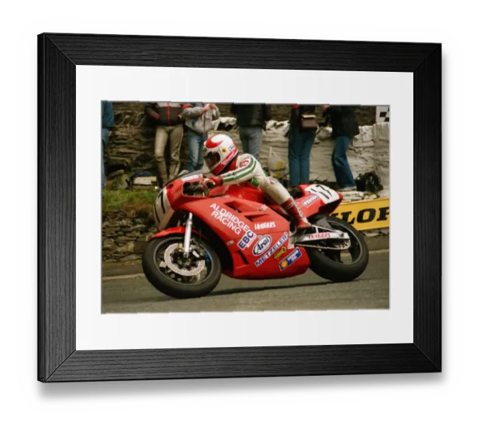 Framed Print : Brian Reid (Aldridge Kawasaki) 1988 Formula One TT Framed Print : Brian Reid (Aldridge Kawasaki) 1988 Formula One TT