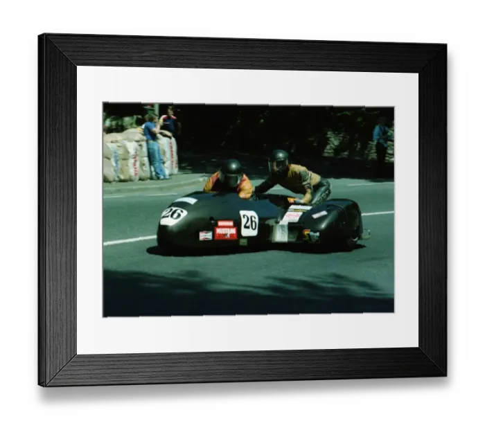 Framed Print : Axel von Berg & Werner Kraak (LCR Yamaha) 1982 Sidecar TT
