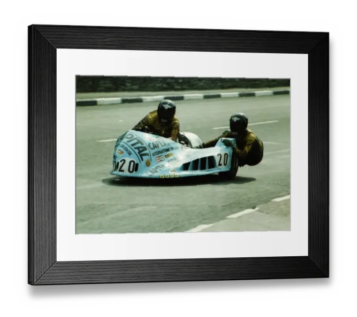 Framed Print : Alan May & Mick Gray (Capital Yamaha) 1980 Sidecar TT Framed Print : Alan May & Mick Gray (Capital Yamaha) 1980 Sidecar TT