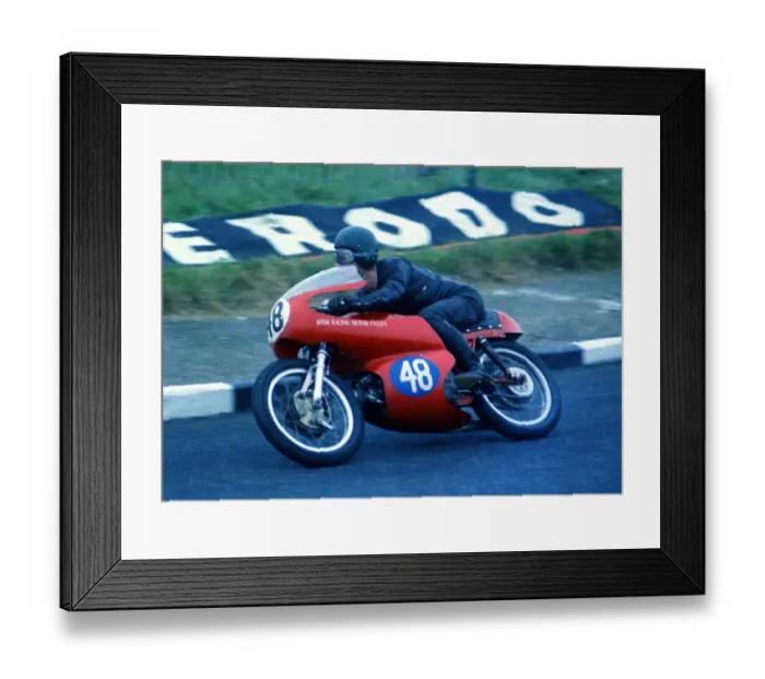 Framed Print : Brian Steenson (Aermacchi) 1968 Junior TT