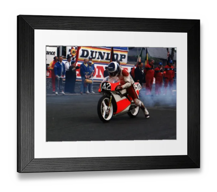 Framed Print : Dave Shields (Honda) 1989 Ultra Lightweight TT