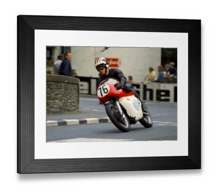 Framed Print : Geoff Taylor (AJS) 1972 Junior Manx Grand Prix