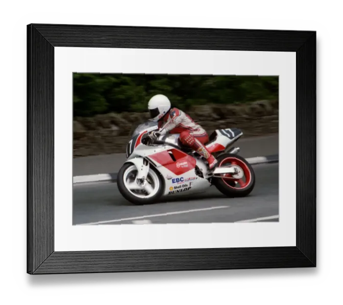 Framed Print : Mick Noblett (Gilera) 1994 Singles TT