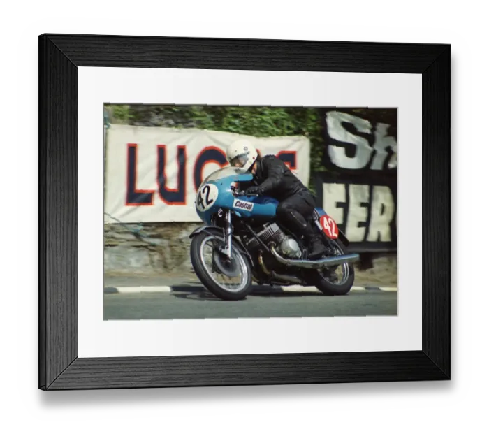 Framed Print : Bill Milne (Kawasaki) 1974 Production TT