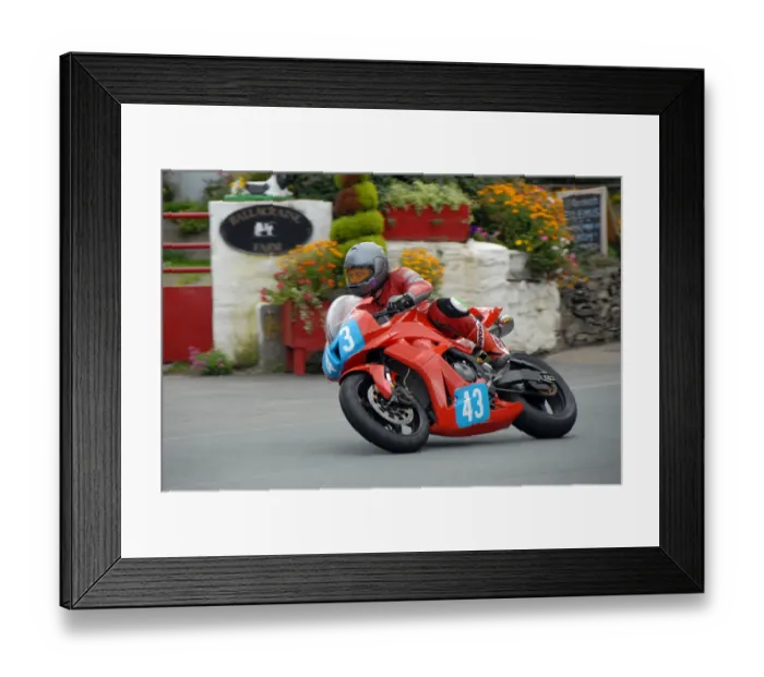 Framed Print : Iain Hill (Honda) 2009 Junior Manx Grand Prix