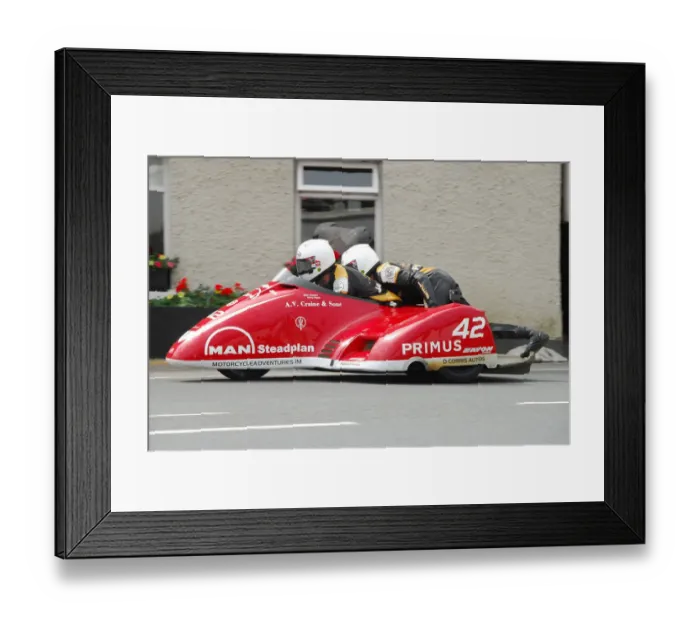 Framed Print : Michael Jackson & Harry Payne (Suzuki DMR) 2018 Sidecar TT