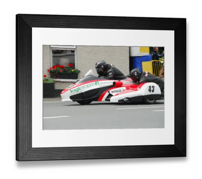 Framed Print : Paul Leglise & Ben McBride (Dr V racing) 2018 Sidecar TT Framed Print : Paul Leglise & Ben McBride (Dr V racing) 2018 Sidecar TT