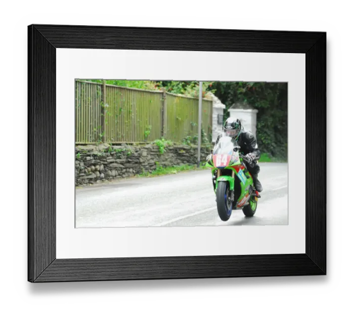 Framed Print : Liam Greene (Kawasaki) 2015 Newcomers Manx Grand Prix Framed Print : Liam Greene (Kawasaki) 2015 Newcomers Manx Grand Prix