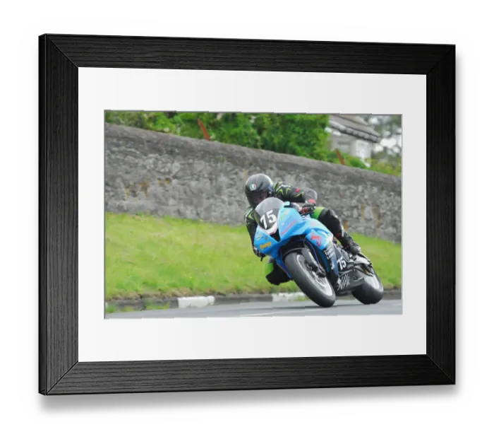 Framed Print : Colin Lehmann (Honda) 2015 Junior Manx Grand Prix