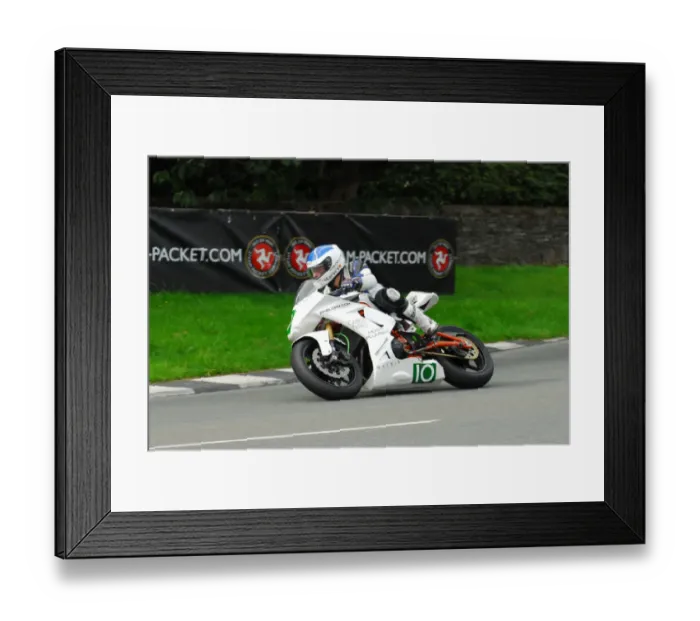 Framed Print : Charles Rhys Hardisty (REPS Kawasaki) Super Twin Manx Grand Prix