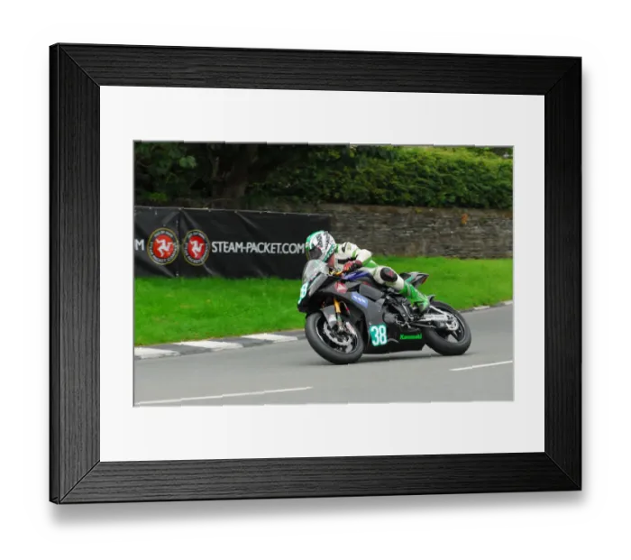 Framed Print : Ryan Maher (Kawasaki) Super Twin Manx Grand Prix