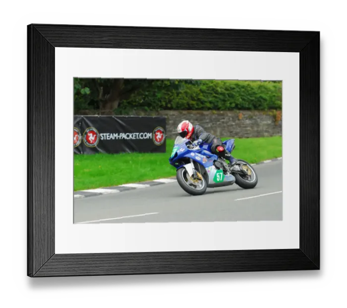Framed Print : Dave Corlett (Kawasaki) 2015 Lightweight Manx Grand Prix