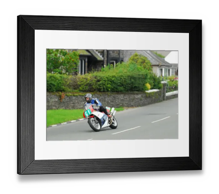 Framed Print : Lancelot Unissart (Honda) 2015 Super Twin Manx Grand Prix