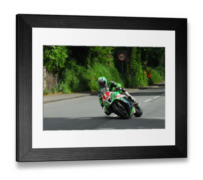 Framed Print : James Hillier (Kawasaki) 2013 Superstock TT