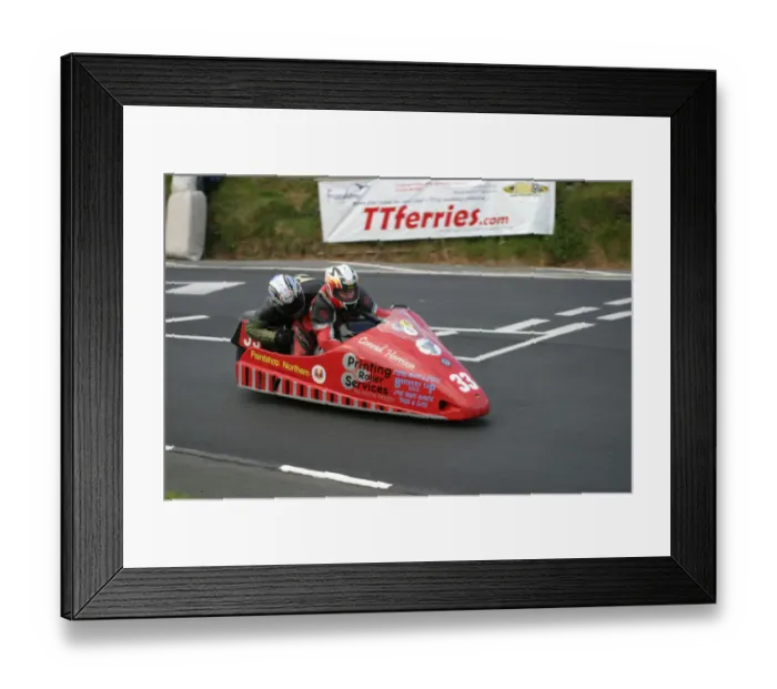 Framed Print : Conrad Harrison & Dan Toone (DMR Honda) 2005 Sidecar TT