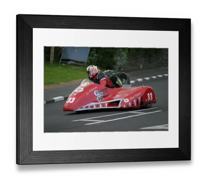 Framed Print : Conrad Harrison & Dan Toone (DMR Honda) 2005 Sidecar TT