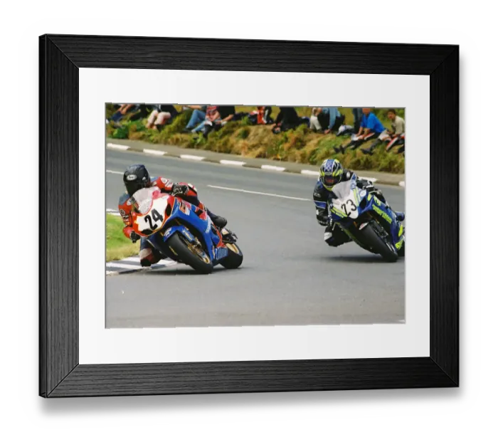 Framed Print : Guy Martin (Suzuki) and Jim Hodson (Suzuki) 2004 Formula One TT Framed Print : Guy Martin (Suzuki) and Jim Hodson (Suzuki) 2004 Formula One TT