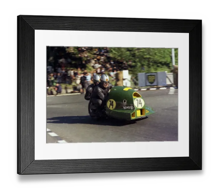 Framed Print : Ron Glover and John Pennington (Norton) 1968 Sidecar 750 TT Framed Print : Ron Glover and John Pennington (Norton) 1968 Sidecar 750 TT