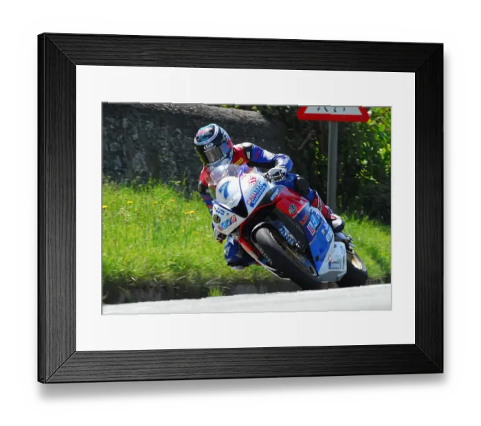 Framed Print : Gary Johnson (Honda) TT 2012 Supersport TT