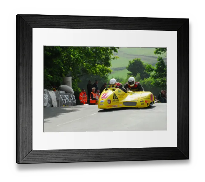 Framed Print : Gordon Shand & Stuart Clark (Shand Suzuki) 2012 Sidecar TT