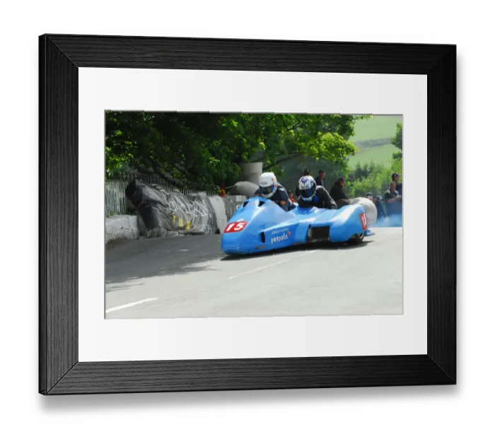 Framed Print : Dave Wallis & Steven Wareham (LCR Honda) 2012 Sidecar TT