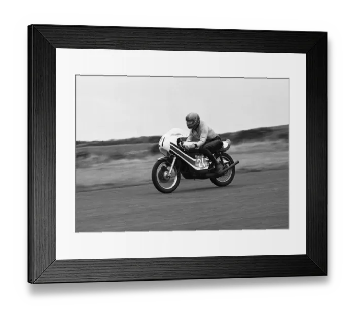 Framed Print : Dave Broadhead (Yamaha) 1975 Jurby Airfield Framed Print : Dave Broadhead (Yamaha) 1975 Jurby Airfield