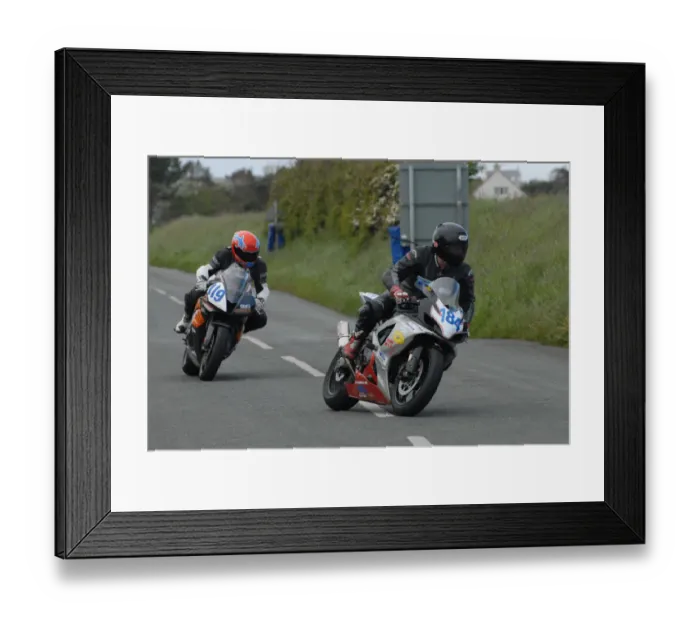 Framed Print : Paddy Woodside (Suzuki) and Timmy Turtle (Honda) 2009 Jurby Road Framed Print : Paddy Woodside (Suzuki) and Timmy Turtle (Honda) 2009 Jurby Road