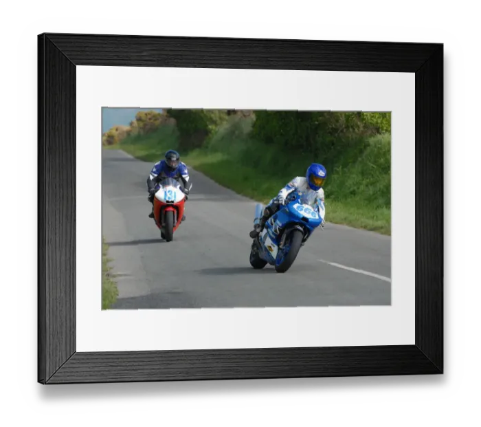 Framed Print : Marie Hudson (666) and Brian Appleton (Yamaha) 2007 Jurby Road Framed Print : Marie Hudson (666) and Brian Appleton (Yamaha) 2007 Jurby Road