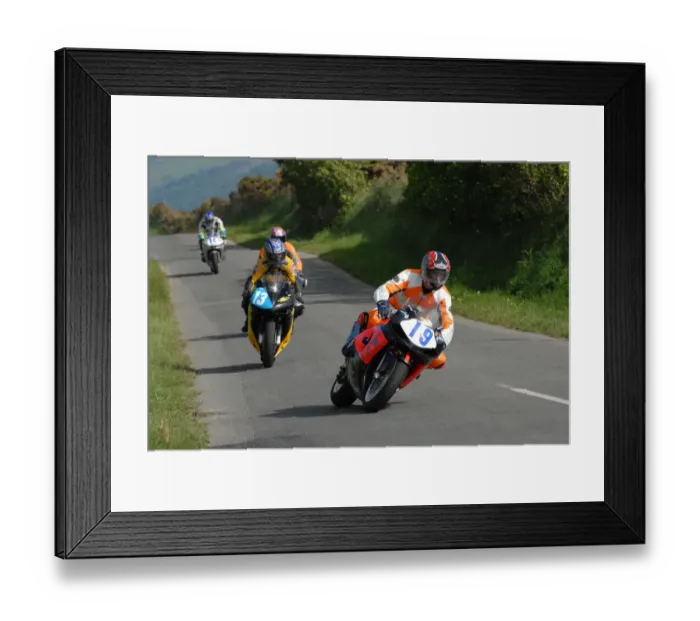 Framed Print : Barry Wood (Yamaha) and Carolynn Sells (Honda) 2007 Jurby Road Framed Print : Barry Wood (Yamaha) and Carolynn Sells (Honda) 2007 Jurby Road