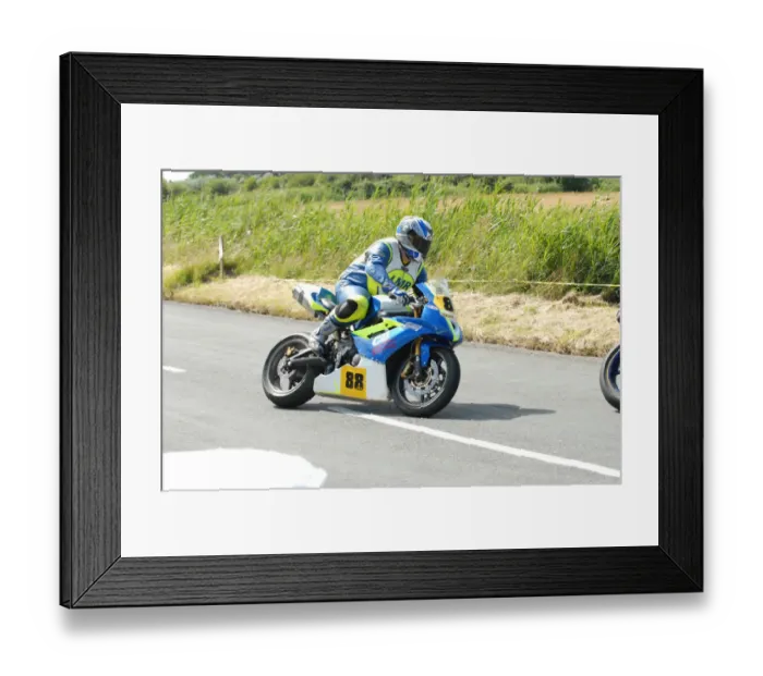 Framed Print : Stephen Beattie (Triumph) 2010 Jurby Road Framed Print : Stephen Beattie (Triumph) 2010 Jurby Road