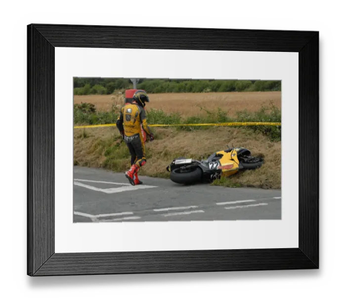 Framed Print : Sean Murphy (Honda) 2009 Jurby Road
