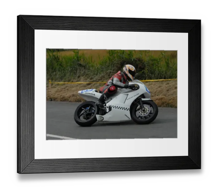 Framed Print : Jules Ray (Honda) 2009 Jurby Road