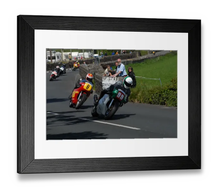 Framed Print : Stephen Walls (Suzuki) and Allan Brew (Seeley G50) 2010 Pre TT Classic Framed Print : Stephen Walls (Suzuki) and Allan Brew (Seeley G50) 2010 Pre TT Classic