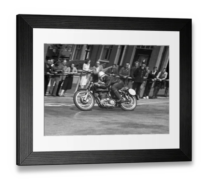 Framed Print : George Brown (AJS) 1953 Junior TT Framed Print : George Brown (AJS) 1953 Junior TT