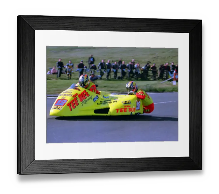 Framed Print : Rob Cameron & Paul Randall (Honda) 1999 Sidecar TT