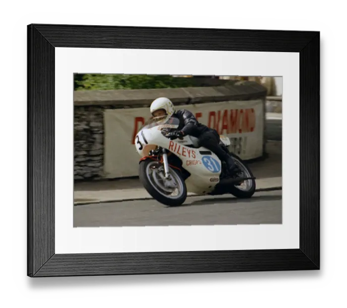 Framed Print : Rick Burrows (Yamaha) 1974 Junior Manx Grand Prix Framed Print : Rick Burrows (Yamaha) 1974 Junior Manx Grand Prix
